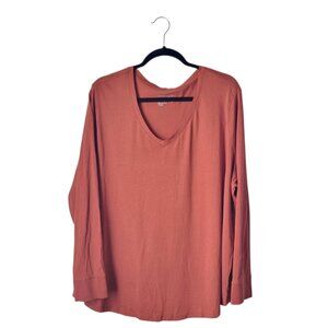Terra & Sky Plus Size Burnt Orange Basic Blouse
